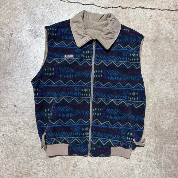Vintage VTG 90’s Columbia Reversible Fleece Vest - Picture 1 of 8